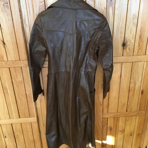 Vintage 1970s Leather Trenchcoat by Jo o Kay - Picture 7 of 8